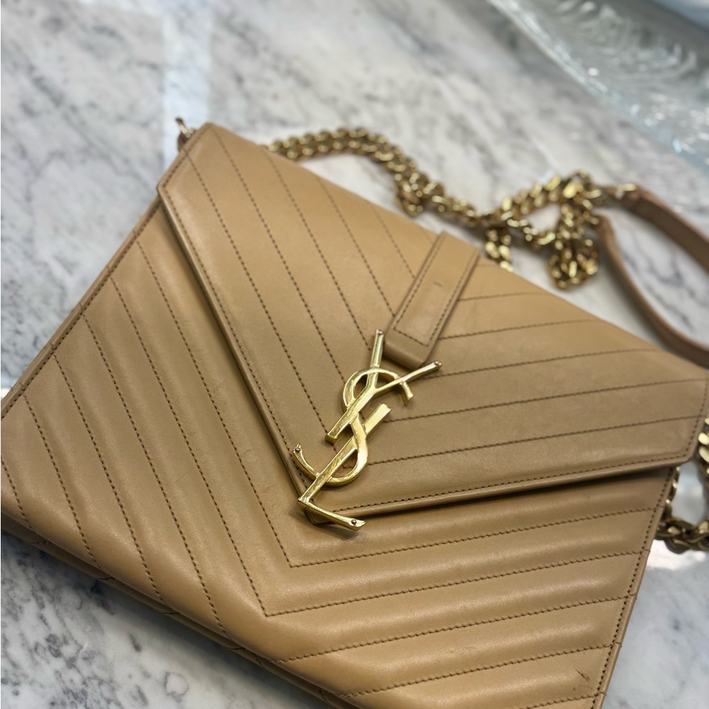 Yves Saint Laurent Tan Leather Chain Bag